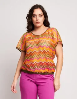 Poncho in rete multicolor