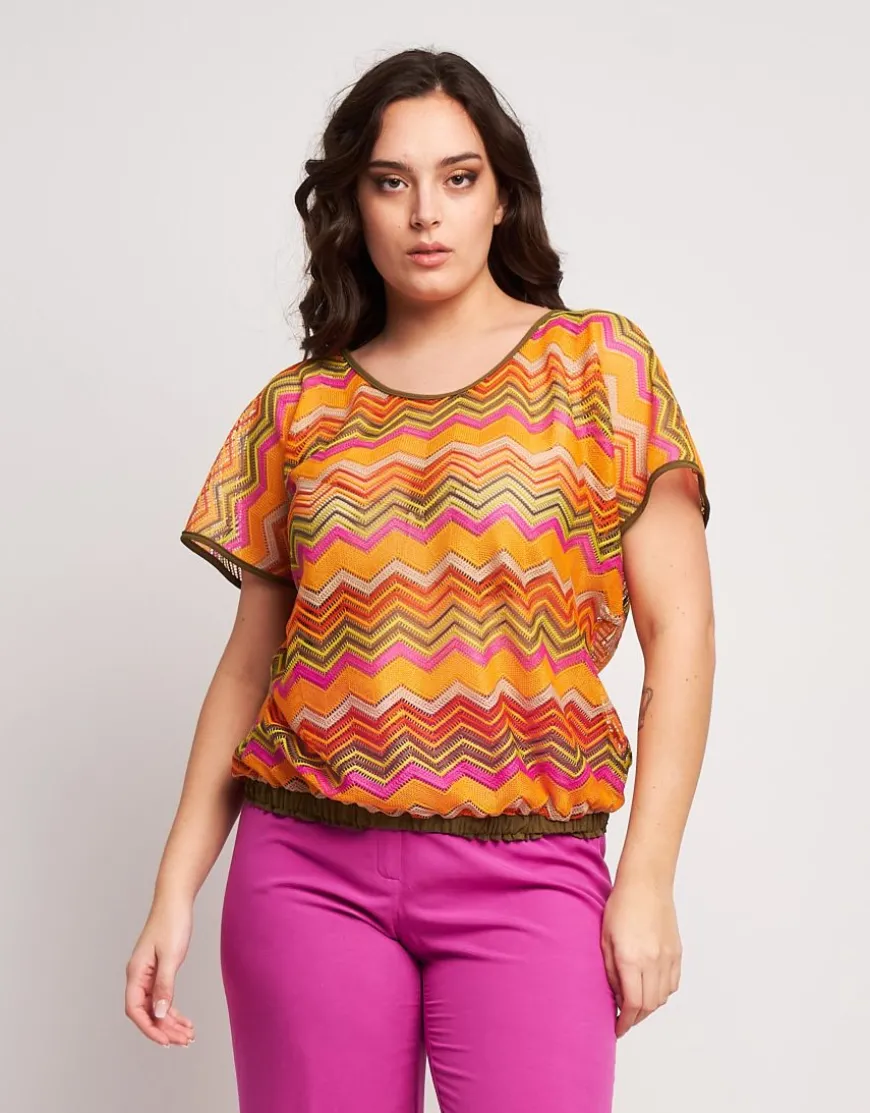 Poncho in rete multicolor