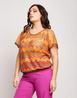 Poncho in rete multicolor