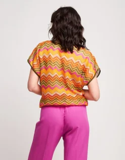 Poncho in rete multicolor