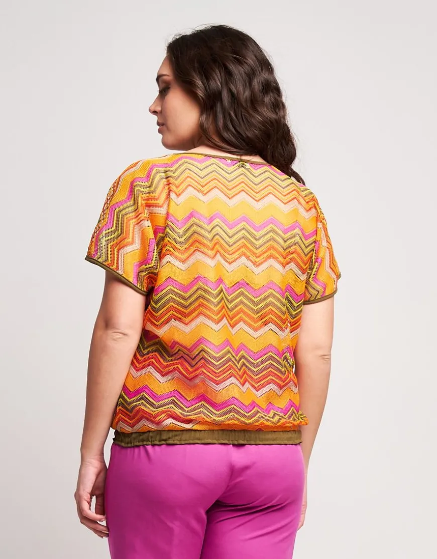 Poncho in rete multicolor