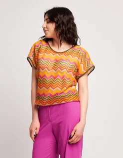 Poncho in rete multicolor