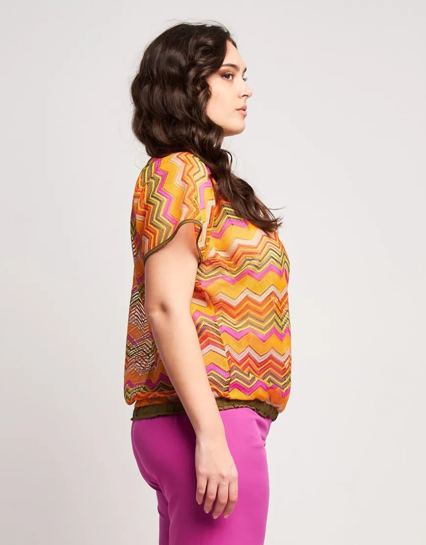 Poncho in rete multicolor