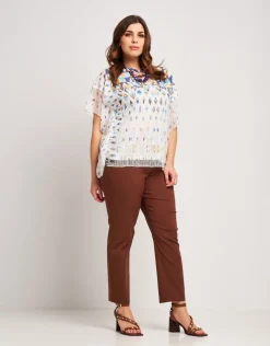 Poncho in rete stampato con alette