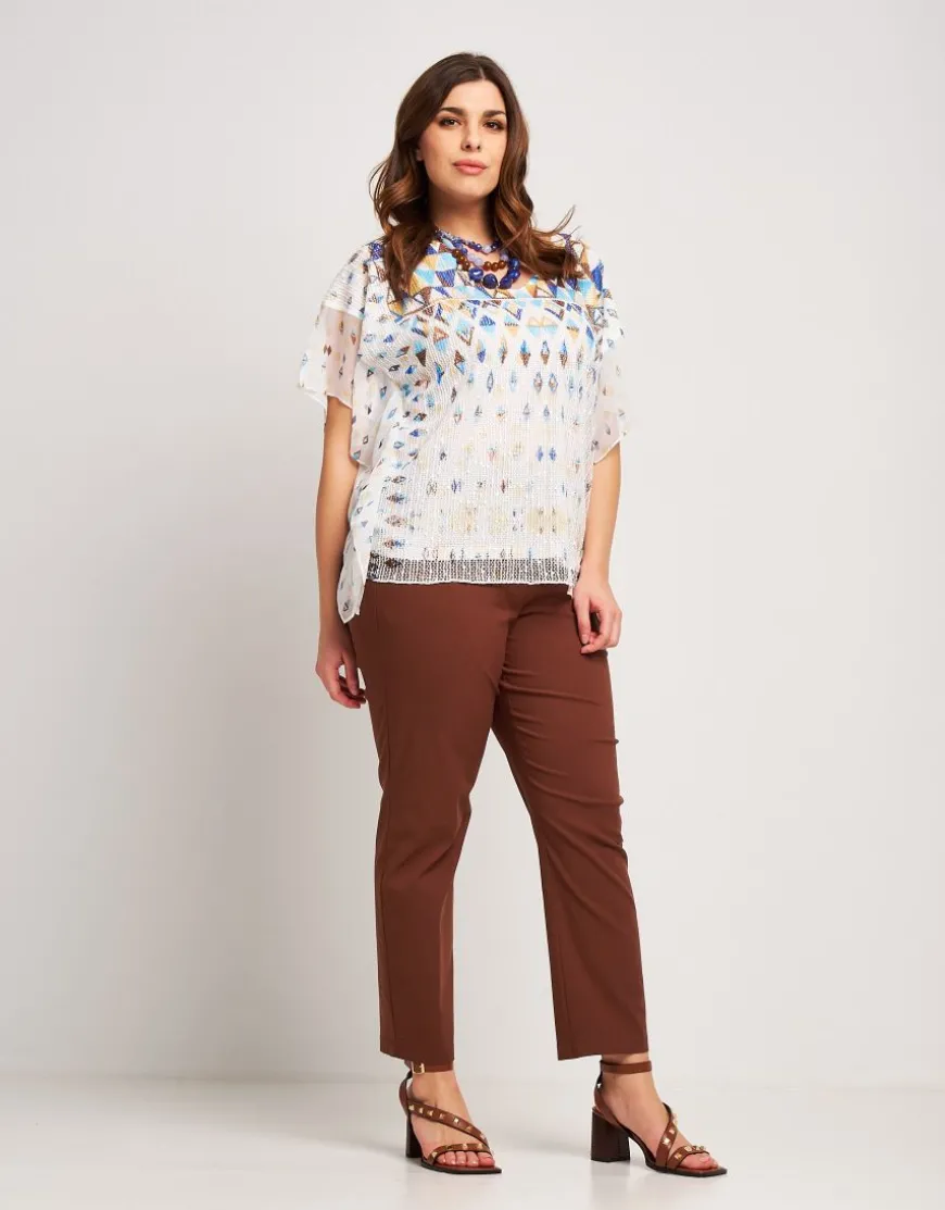 Poncho in rete stampato con alette