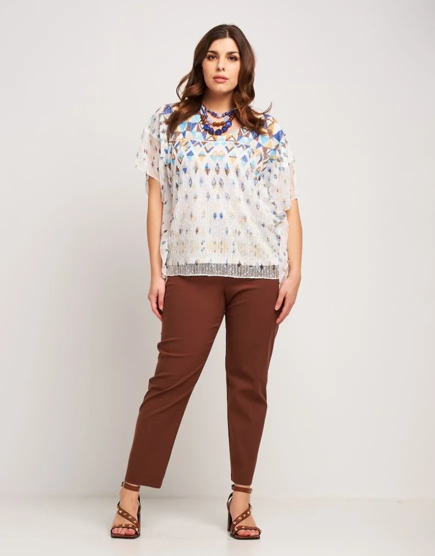 Poncho in rete stampato con alette