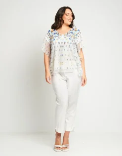 Poncho in rete stampato con alette