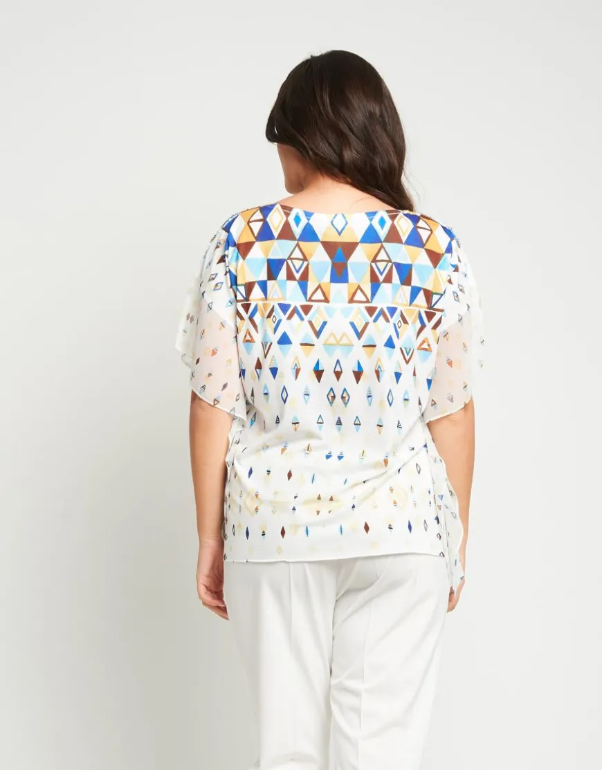 Poncho in rete stampato con alette