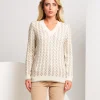 Pullover con trecce in lurex