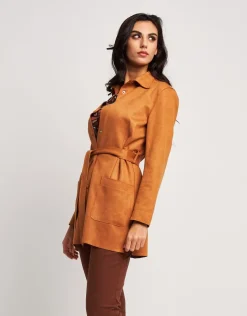 Spolverino in ecosuede cuoio