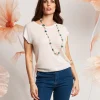 Top a kimono con filato paillettes