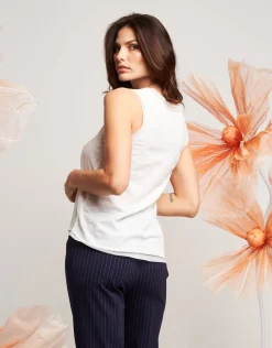 Top con bordi in chiffon
