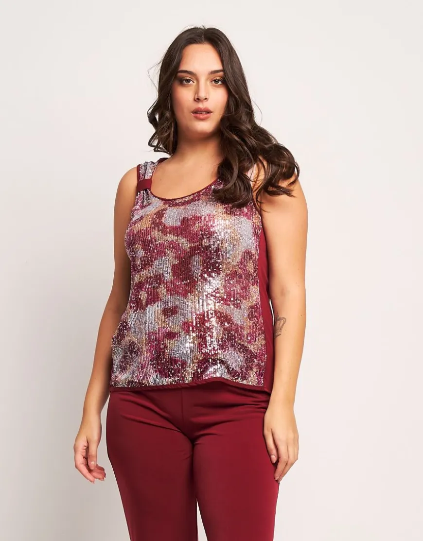Top con paillettes fantasia