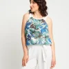Top con paillettes fantasia floreale