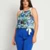 Top con paillettes fantasia floreale