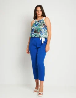 Top con paillettes fantasia floreale