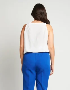 Top con paillettes fantasia floreale