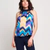 Top con pannello e scollo all'americana