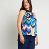 Top con pannello e scollo all'americana