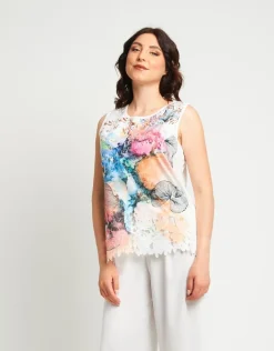 Top con pizzo stampato