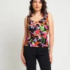 Top con scollo a cappuccio e spalline arricciate