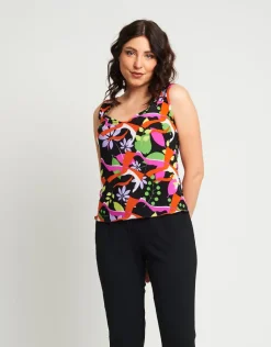 Top con scollo a cappuccio e spalline arricciate