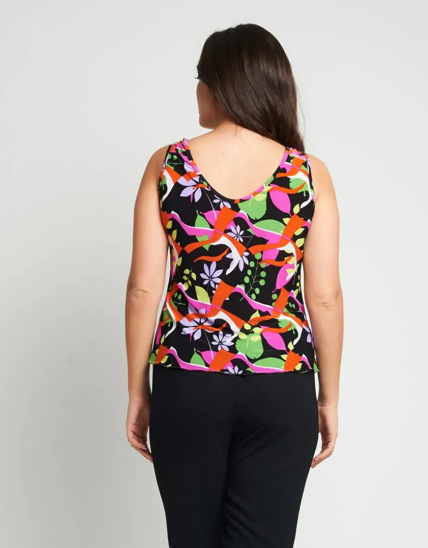 Top con scollo a cappuccio e spalline arricciate