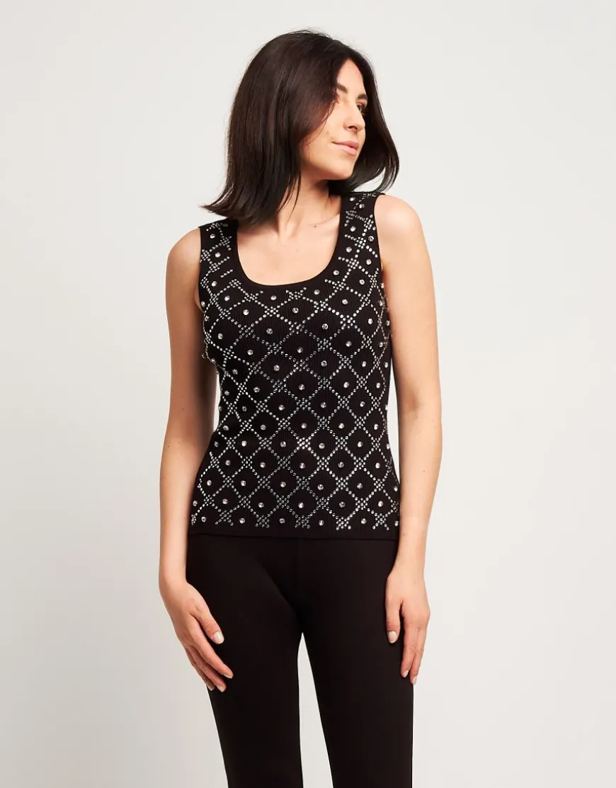 Top con strass e diamanti