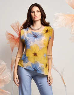 Top fantasia gialla con fiocco
