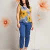 Top fantasia gialla con fiocco