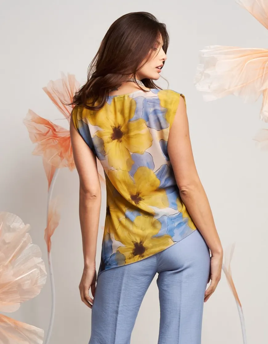 Top fantasia gialla con fiocco