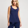 Top fluido blu notte