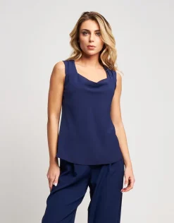 Top fluido blu notte