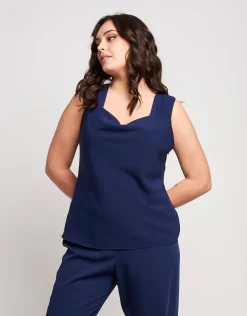 Top fluido blu notte
