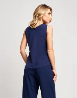 Top fluido blu notte