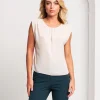 Top in georgette con arriccio
