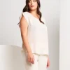 Top in georgette con arriccio