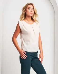Top in georgette con arriccio