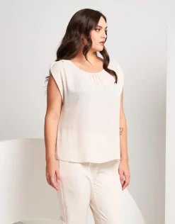 Top in georgette con arriccio
