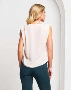Top in georgette con arriccio