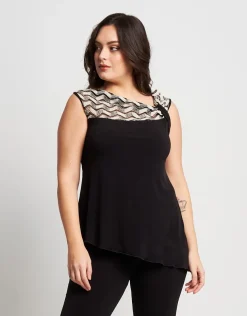 Top in jersey con carré bicolore