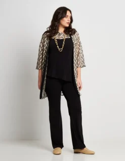 Top in jersey con carré bicolore