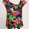Top in jersey con scollo e spallina