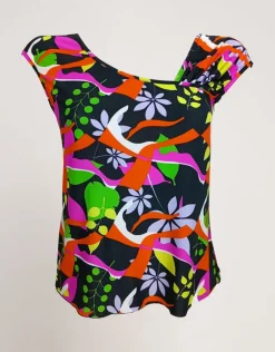 Top in jersey con scollo e spallina