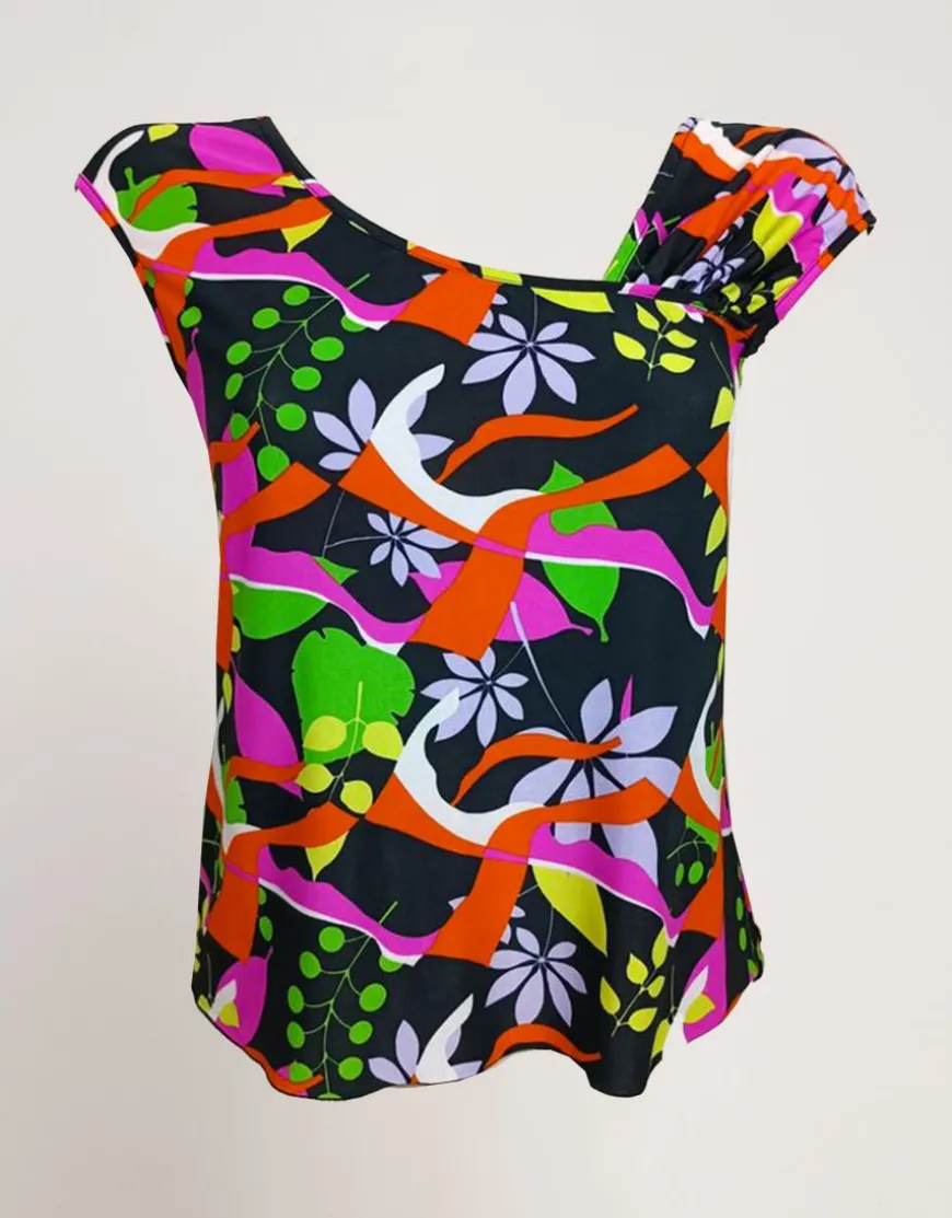 Top in jersey con scollo e spallina