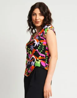 Top in jersey con scollo e spallina