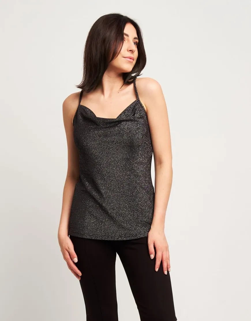 Top in jersey con scollo a cappuccio