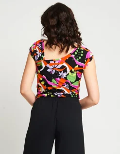 Top in jersey con scollo e spallina