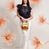 Top in paillettes con elastico