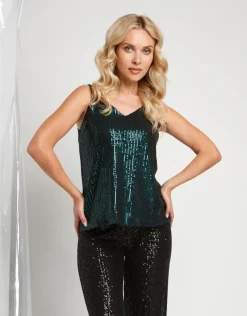 Top in paillettes verde